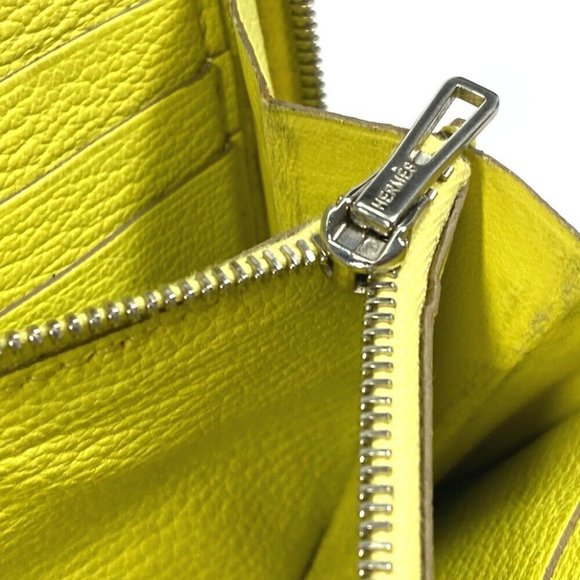 Authentic HERMES Long wallet Azap Long Zip Around Long Wallet Chevre yellow - Picture 6 of 15